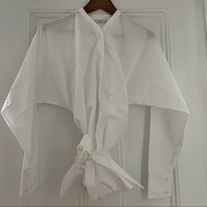 Tome front tie white blouse